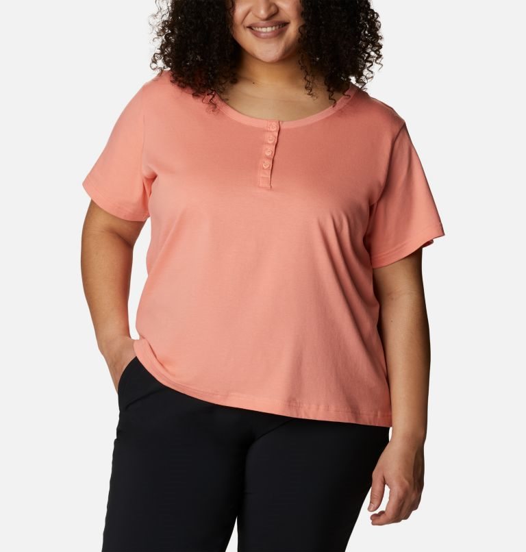 Tricouri Columbia Sapphire Point Henley Dama Corai | Plus Size BC790QASM